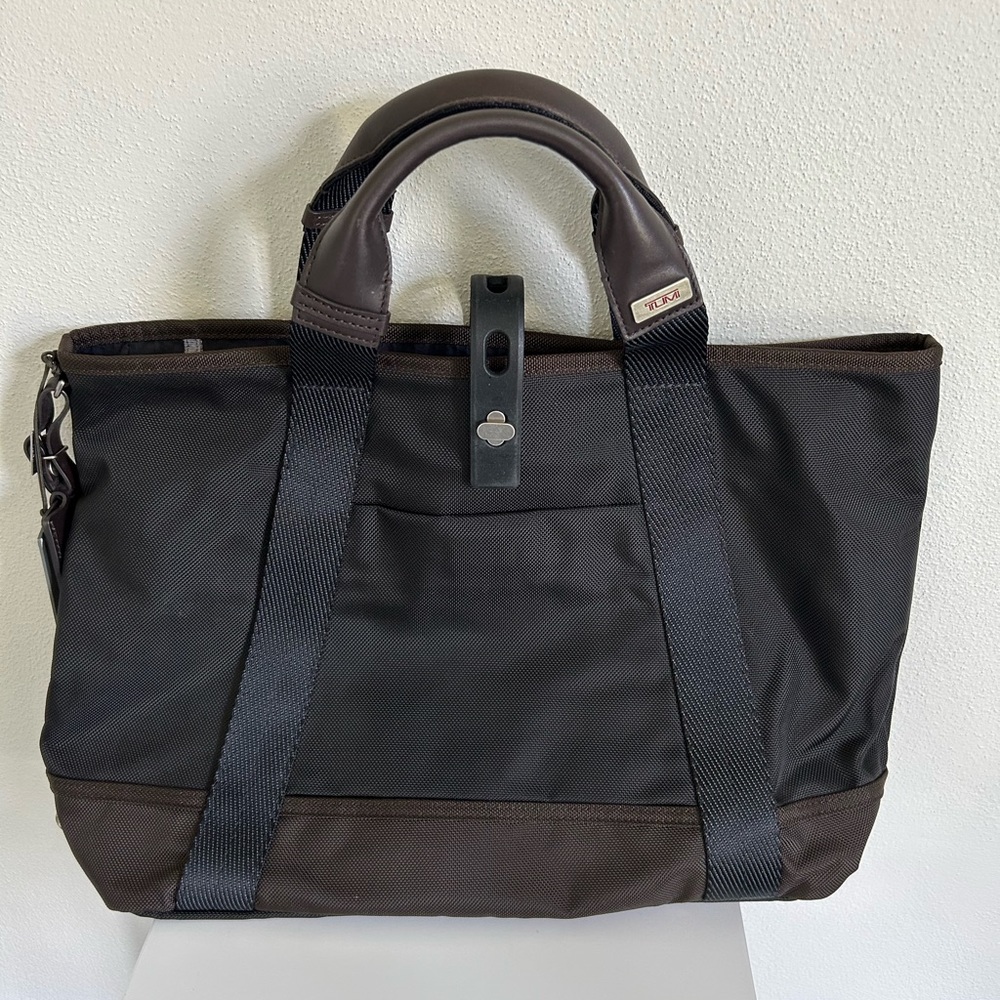 Tumi Black and Brown Unisex Tote Bag